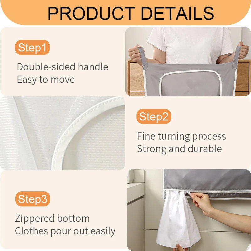 Household Sundries Storage Bag Door Hanging Laundry Basket Wall Qme
