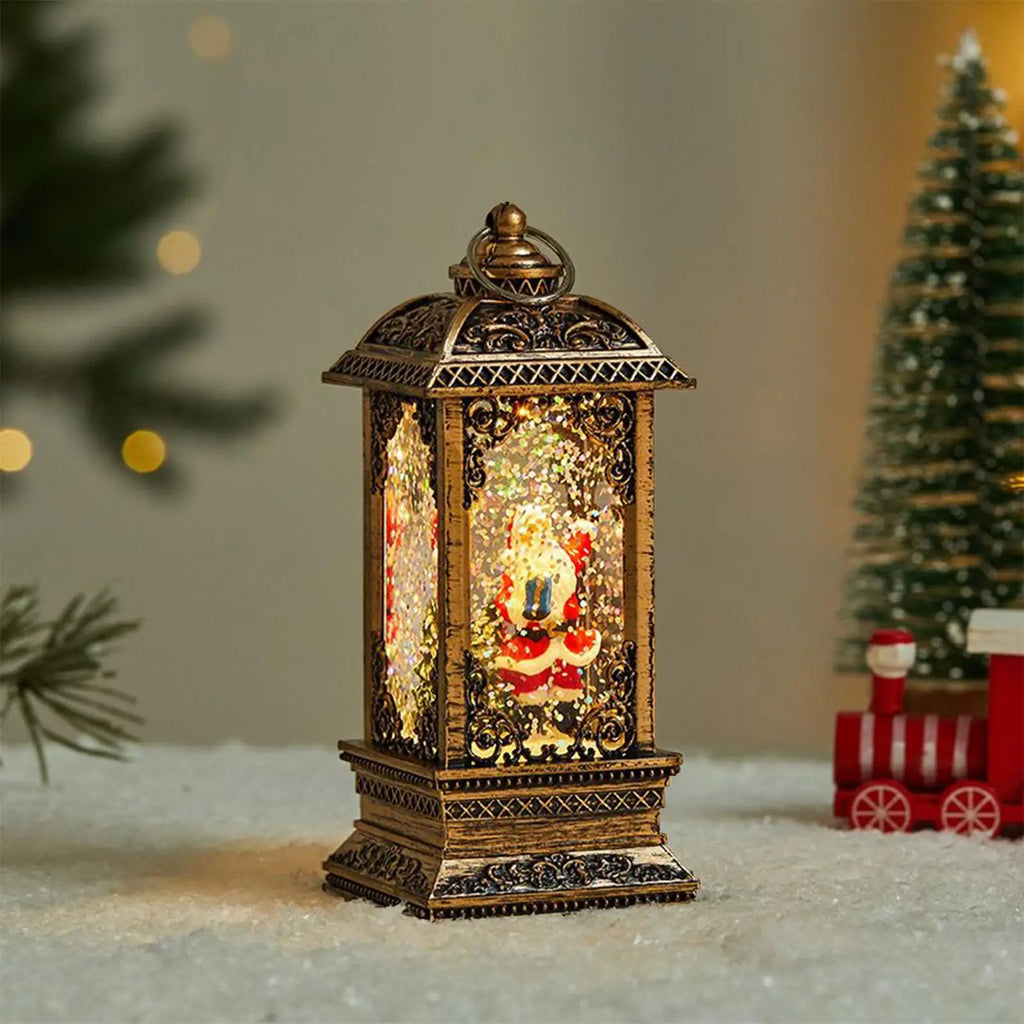 Christmas Snow Globe Party Seasonal Ornament Lighted Santa Decor Qme