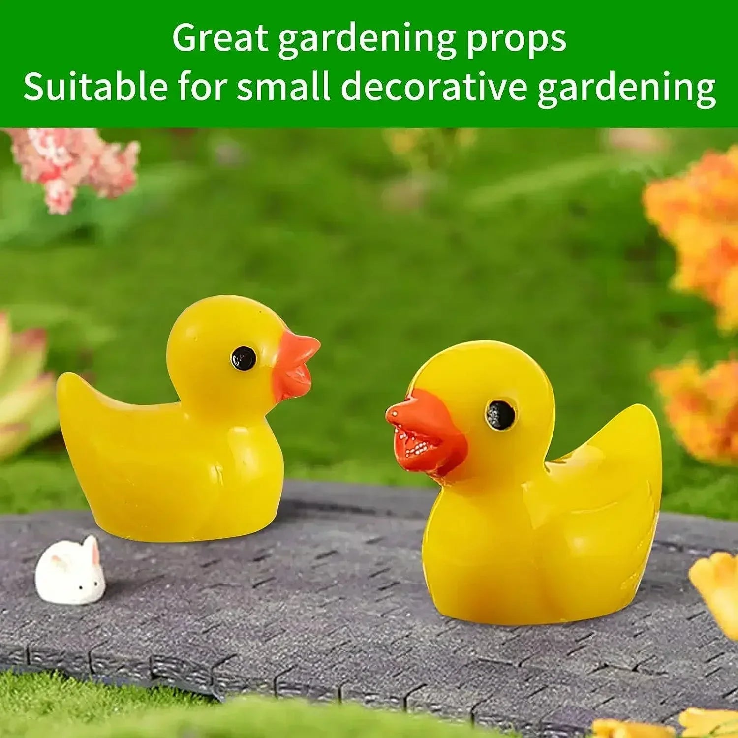 100/50/20Pcs/set Mini Resin Ducks Tiny Duck Miniature Figures Bulk Little Duck Charms for Party, DIY Micro Landscape Decorations Qme