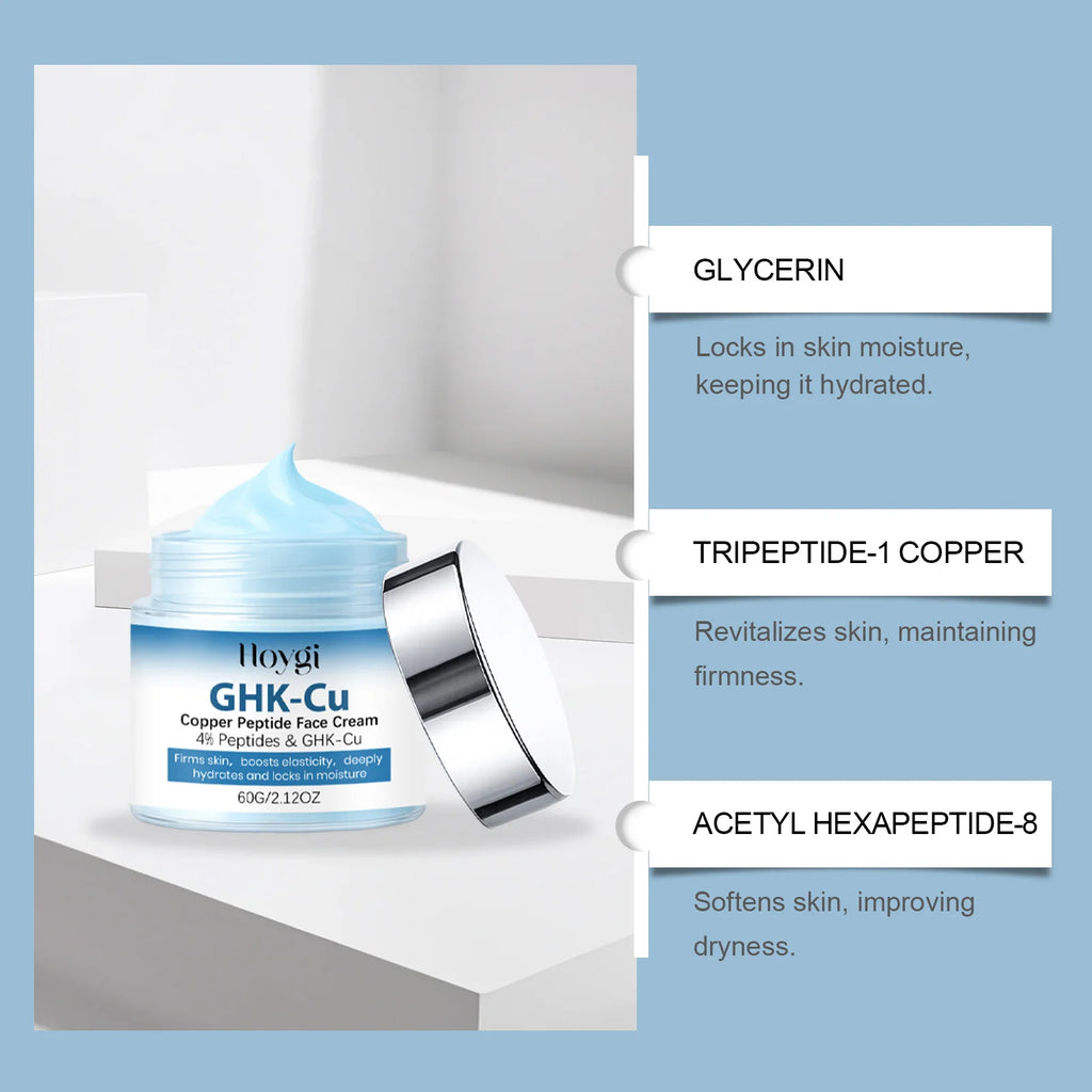 Copper Peptide Face Cream & Serum Set Firming Hydrating Skincare Smoothing Tightening Facial Skin Softens Skin Textur Qme