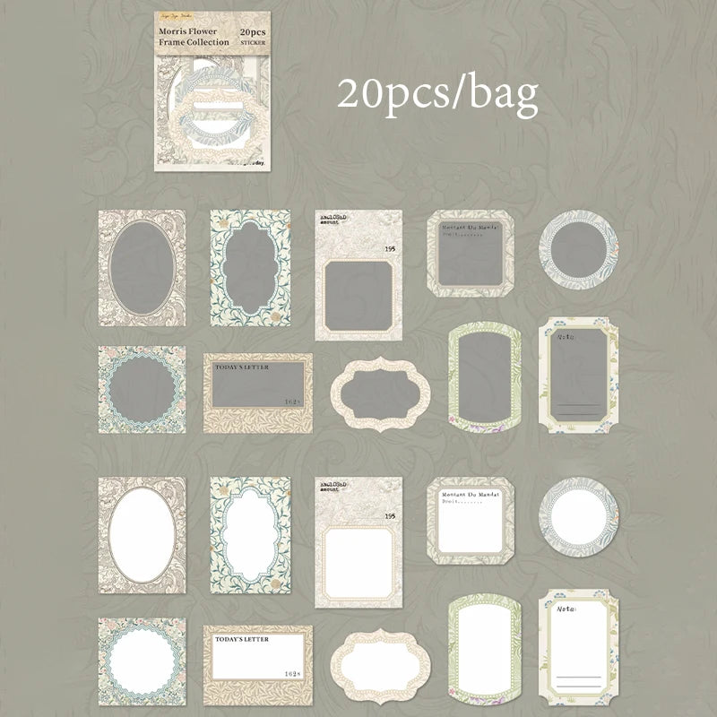 Special Shaped Border Sticker Pack,Vintage DIY Craft Supplies for Photo Frame Decor,Aesthetic Decorative Stickers Qme D