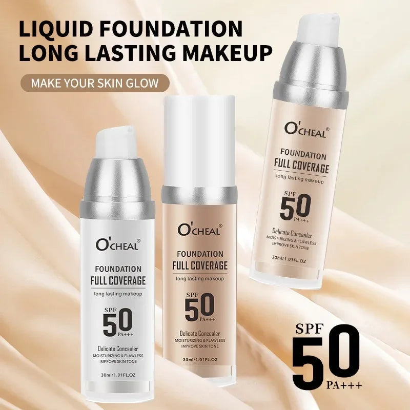 Color Changing Foundation Makeup Concealer Long Lasting Moisturizing Nourishing Oil-Control Skin Face Base Cosmetics Qme