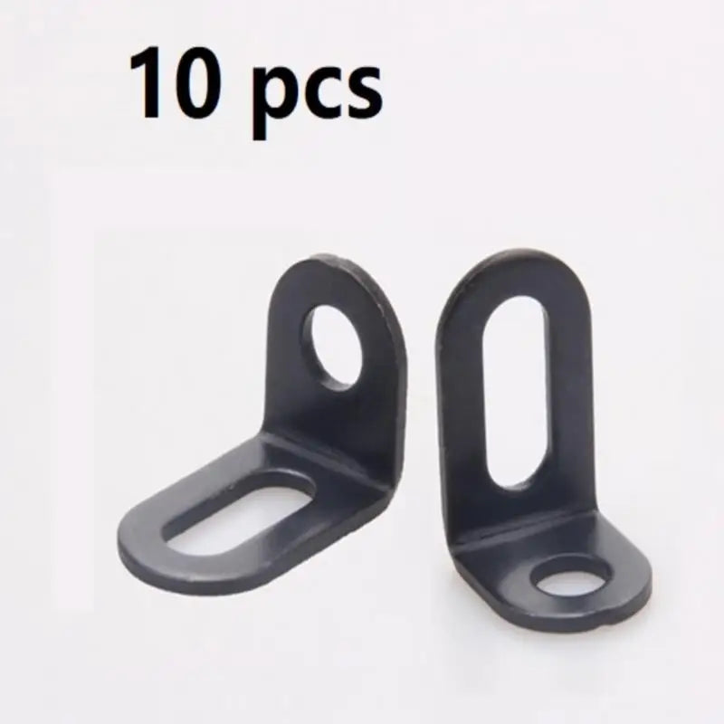 ^10pcs Metal Corner Braces Brackets Right Angle L Shape Brace Bracket Black Qme