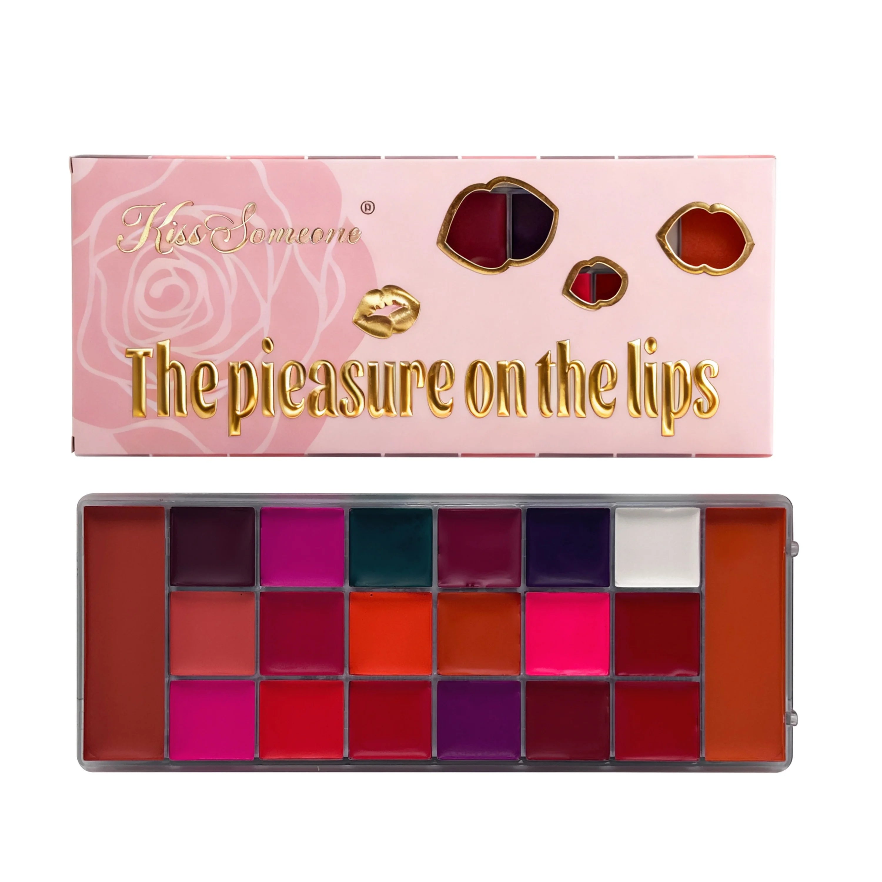 20 Color Lip Color Waterproof Sweat Proof Powder Blusher All-in-One Makeup Plate Matte Color Makeup Mouth Red Lip Glaze Qme