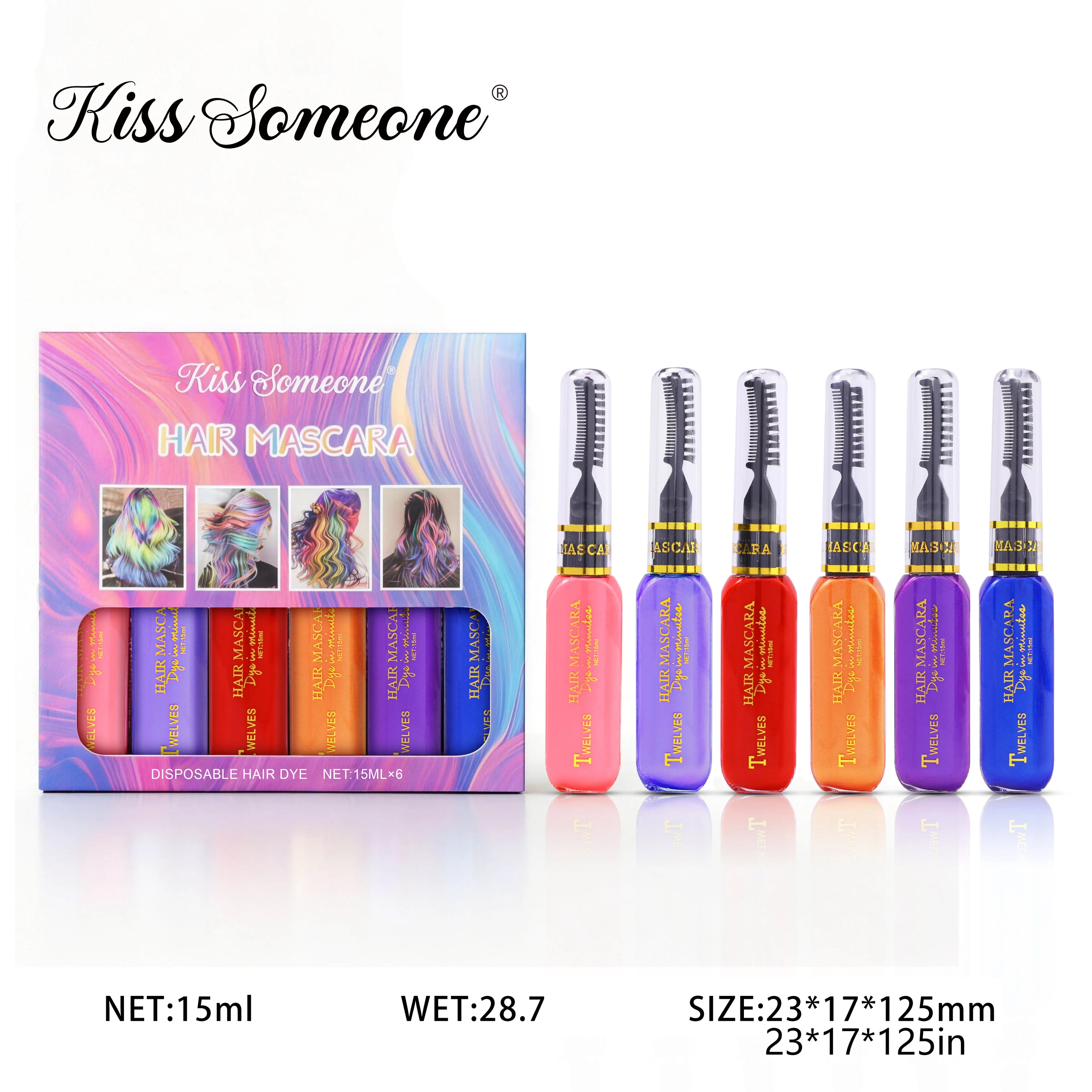 6 colors instant hair dye temporary hair makeup product rainbow hair makeup paste suitable for Halloween festivala Qme A