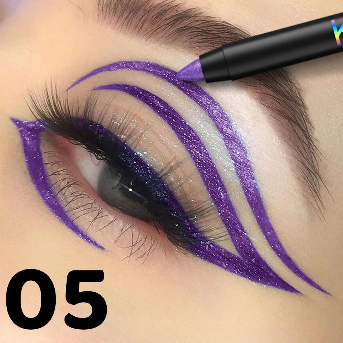 Colourful Eyeliner Pen Pigmented Pearly Glitter&shimmer Metallic Qme 05