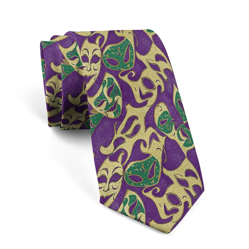Personalized Printing Mask Pattern Tie Creative Novelty Men's Funny Qme style4