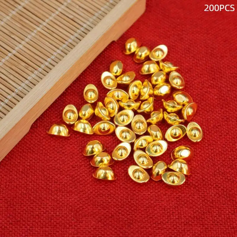 100/200PCS Gold Mini Gold Dollars Attract Wealth Luck Charms Miniature Gold Ingots Handicrafts Props DIY Qme 200pcs