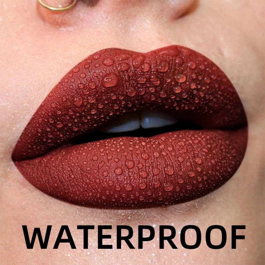 19 Colors Matte Velvet Lip Gloss Waterproof Liquid Lipstick Nude Qme 08