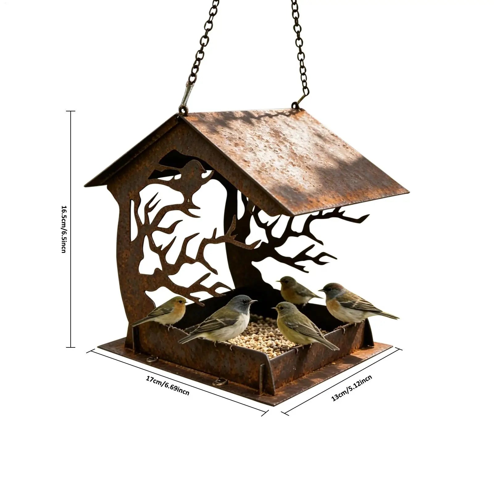 Bird Feeders For Outside Rainproof Large Capacity Feeding Dispenser Hangable Bird Feeder For Patio Lawn Backyard Balcony Qme