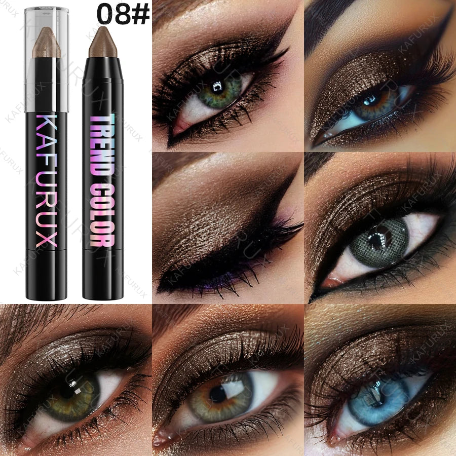 Metallic Glitter Eyeshadow Pencil Waterproof Pearlescent Nude Eye Qme 08