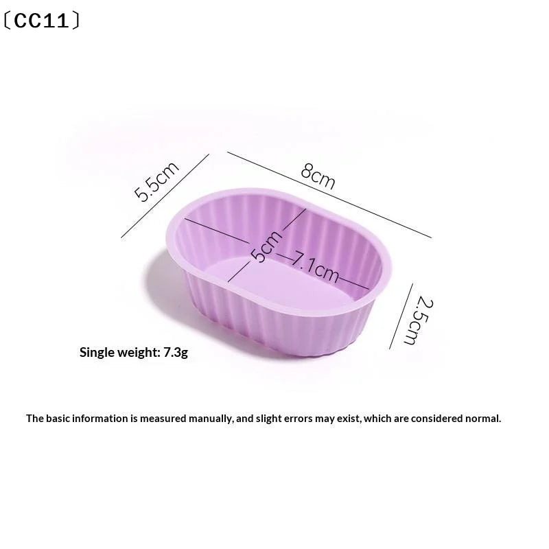 Silicone Muffin Mold Oval Cup Reusable Non-stick Cake Baking Kitchen Qme
