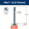 #8 Phillips Truss Head Self Drilling Tek Screw Zinc Oxide Sheet Metal Screws Fast Self Tapping Screws Lath to Metal Studs 100Pcs Qme 100pcs 25mm