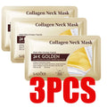 24K Gold Collagen Neck Mask,Crystal Gel Neck Patch,Deeply Moisturizing Nourishing Neck Care Mask For Neck Skin Care 1/3pcs Qme 3PCS CN