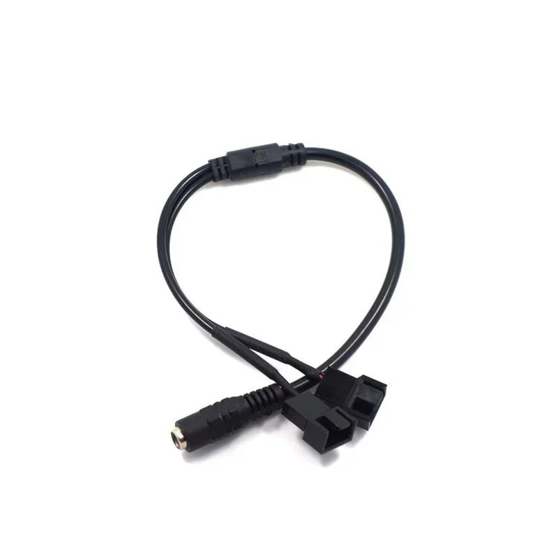 DC5521 to 4Pin line computer chassis fan line 12V power adapter one-to-two fan patch cord Qme 1pc