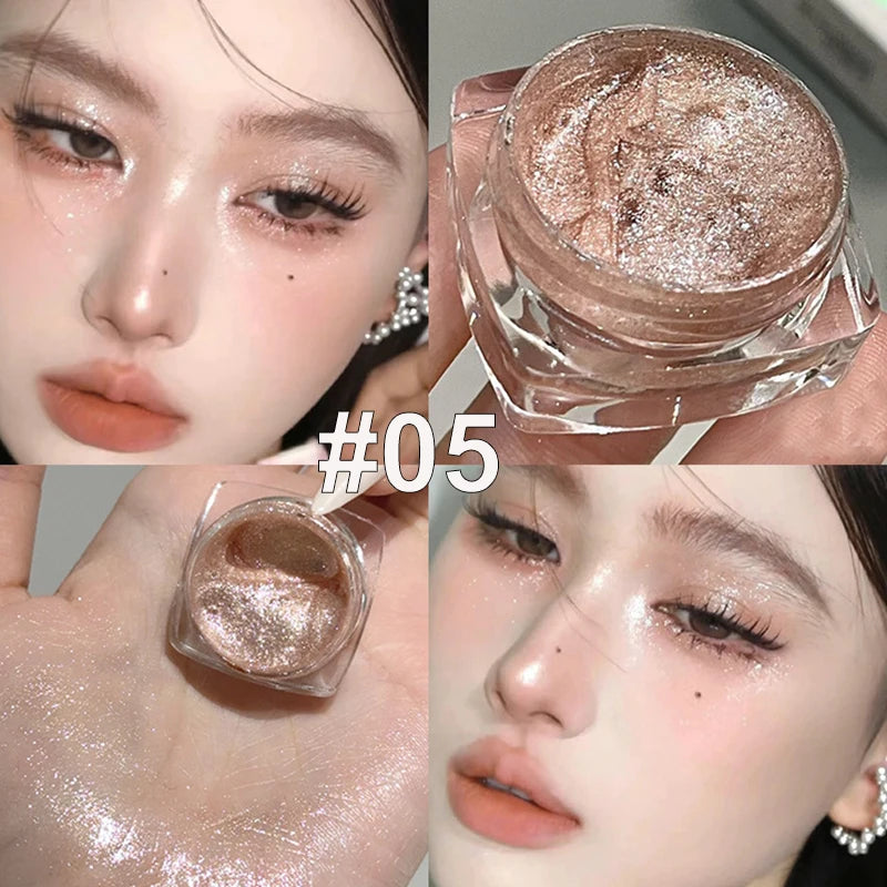Metallic Shimmer Eyeshadow Gel Matte Highlighting Palette Light Qme 05