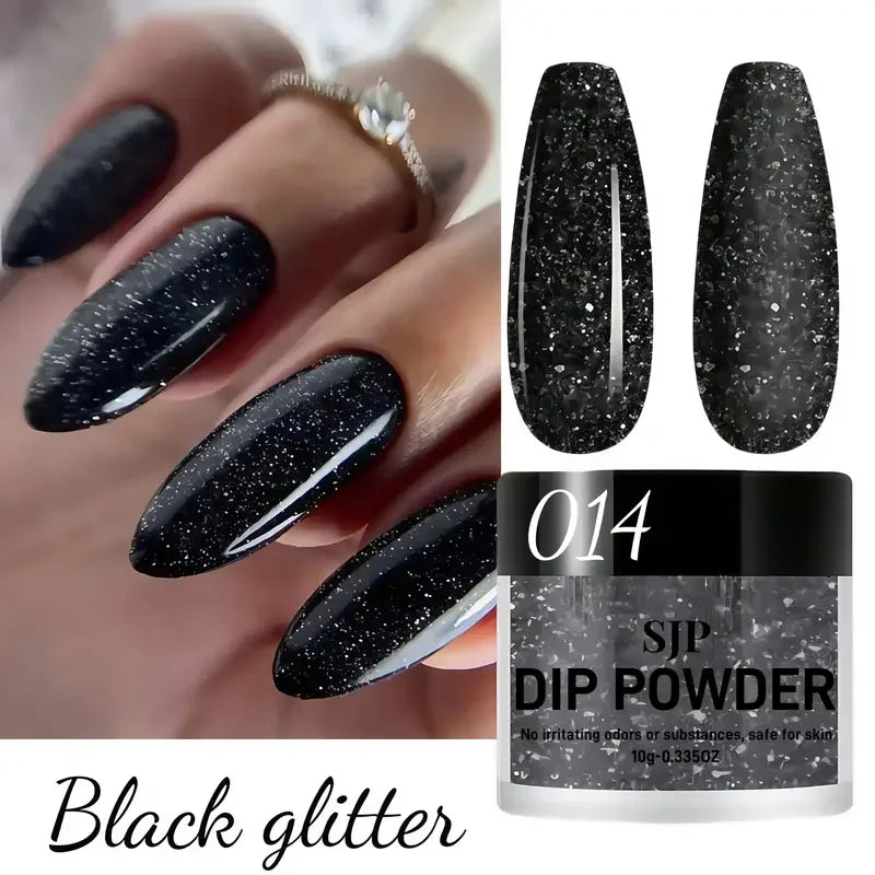 Acrylic Powder Series Red White Purple Glitter Sequins Professional Qme Black glitter