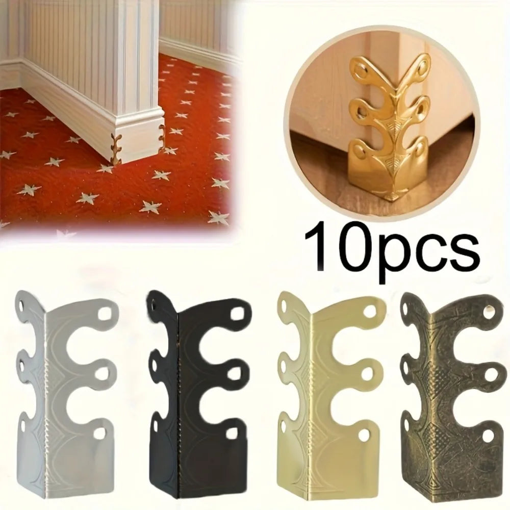 10pcs Skirting Board Corner Protective Cover, Solid Metal Corner Board Corner, Suitable for Decoration in Living Rooms, Bedrooms Qme