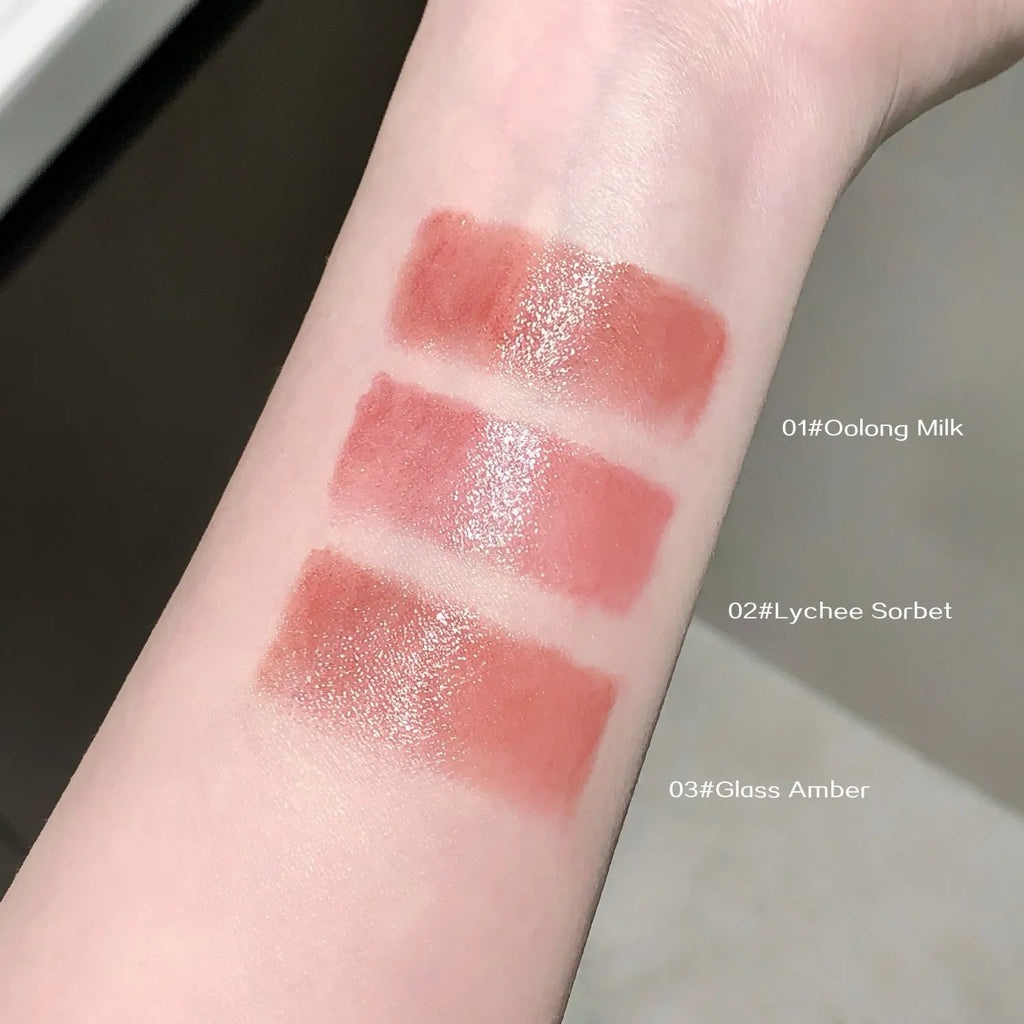 SHAQINUO Solid Lip Gloss Silky Glossy Luxurious Gold Lipstick Qme