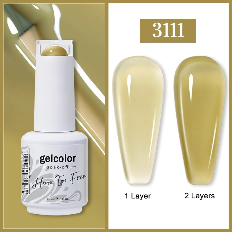 Arte Clavo Jelly Transparent Gel Nail Polish Summer Nude Pink Semi