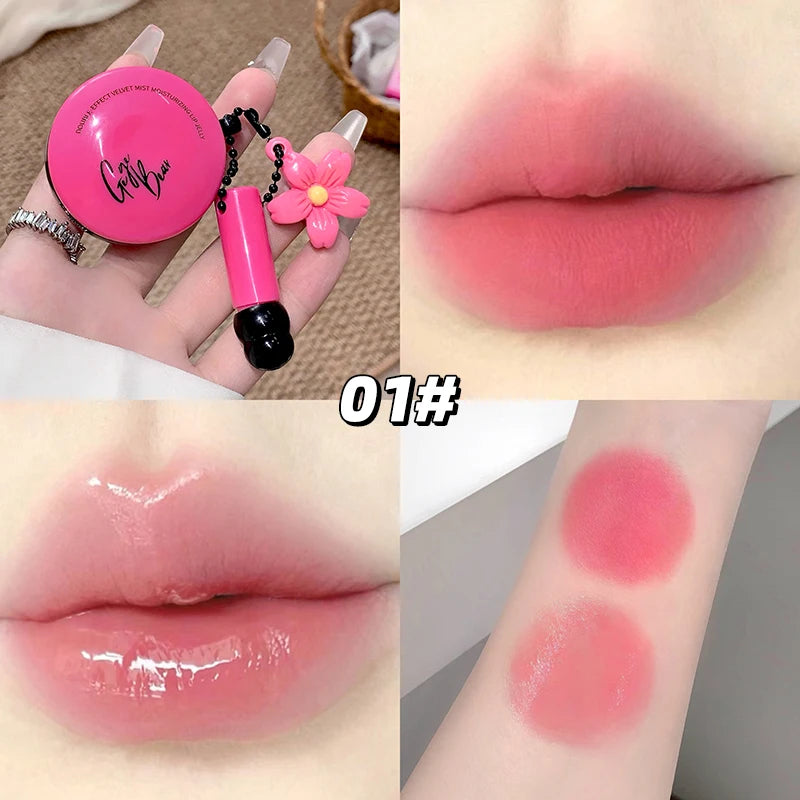 Gege Bear Dual Effect Velvet Matte Glossy Pendant Lip Glaze Hydrating Qme GX1371-1