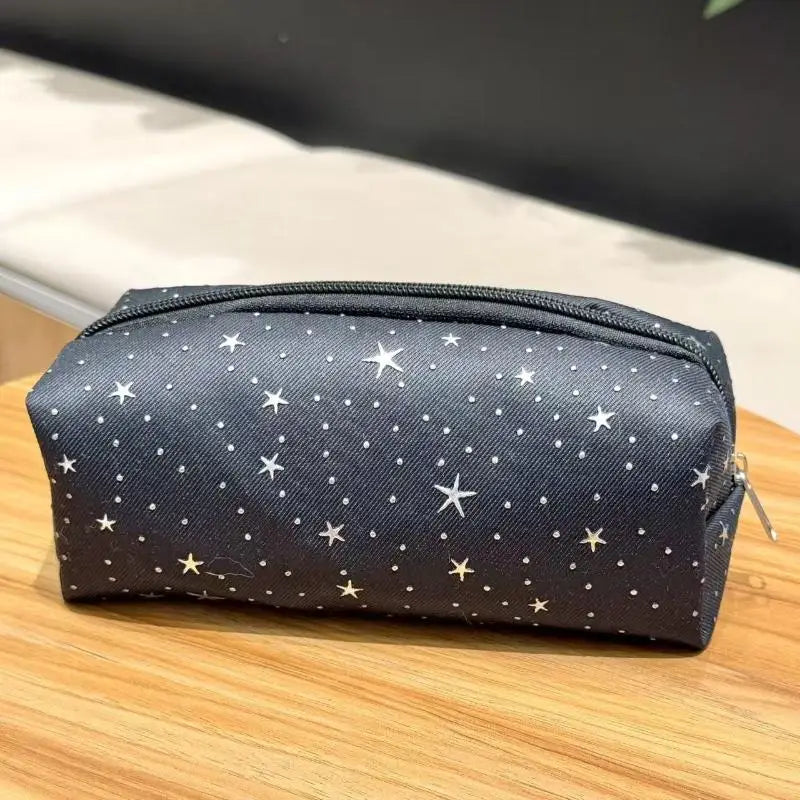Multi-functional Canvas Pencil Case Star Print Multicolor Zippered Qme A5