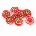 Pcs Durable Acrylic Buttons in Rose Design for Clothing Crafting Qme Red