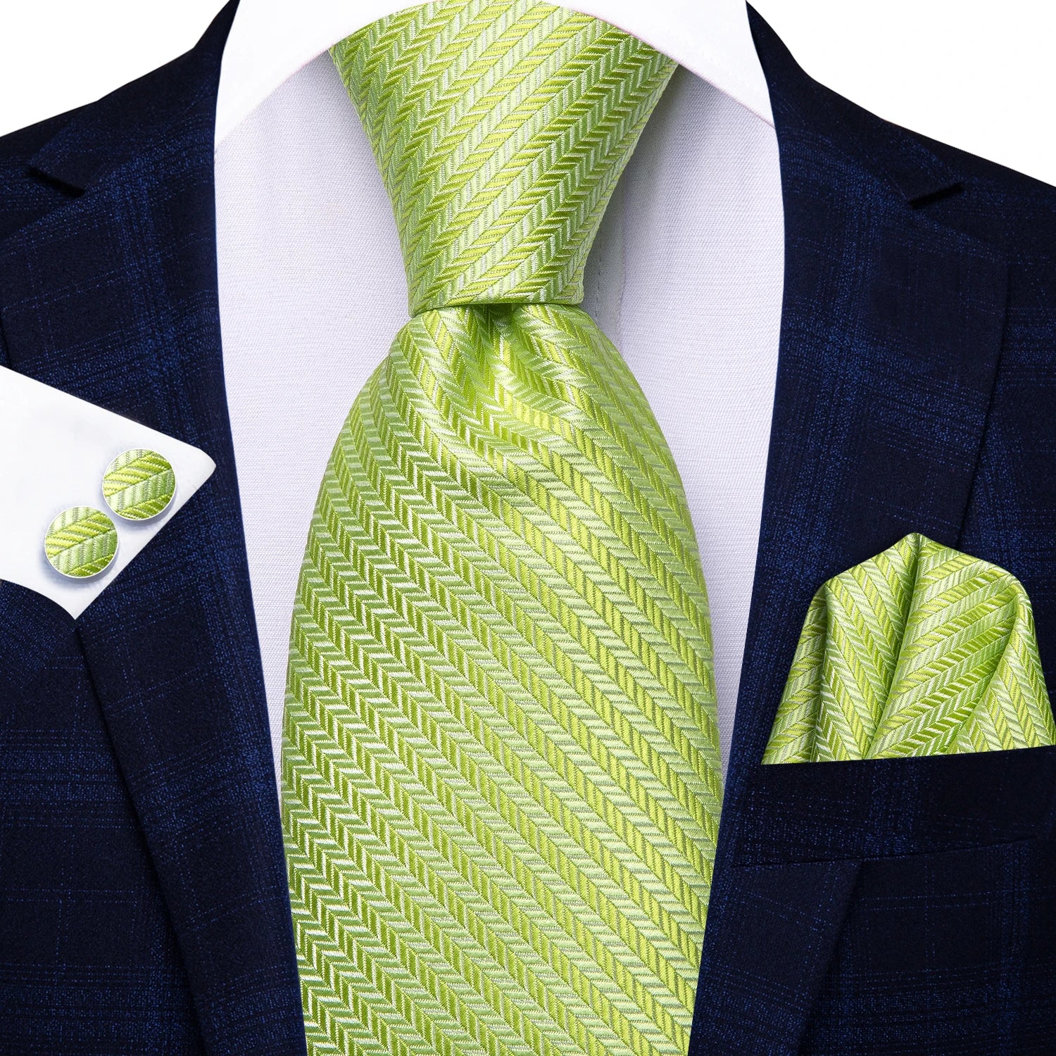 Hi-Tie Burgundy Blue Striped Men Elegant Necktie Handkerchief Cufflinks 3PCS Set Fashion Classic Silk Luxury Tie for Man Qme N-3861
