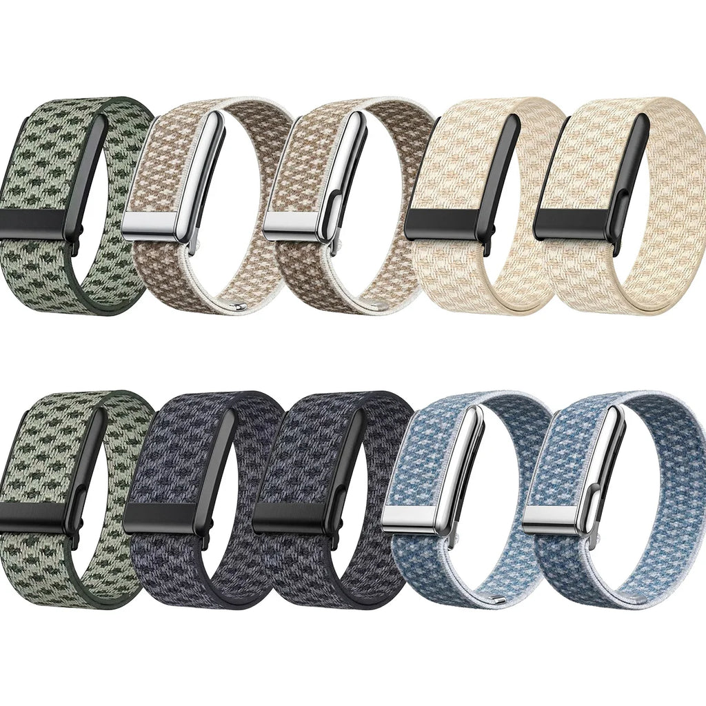 Suitable for Whoop 5.0/5.0MG Casual Nylon Sports Wristband Strap Cashmere Wool Elastic Replacement Wristband With Metal Frame Qme
