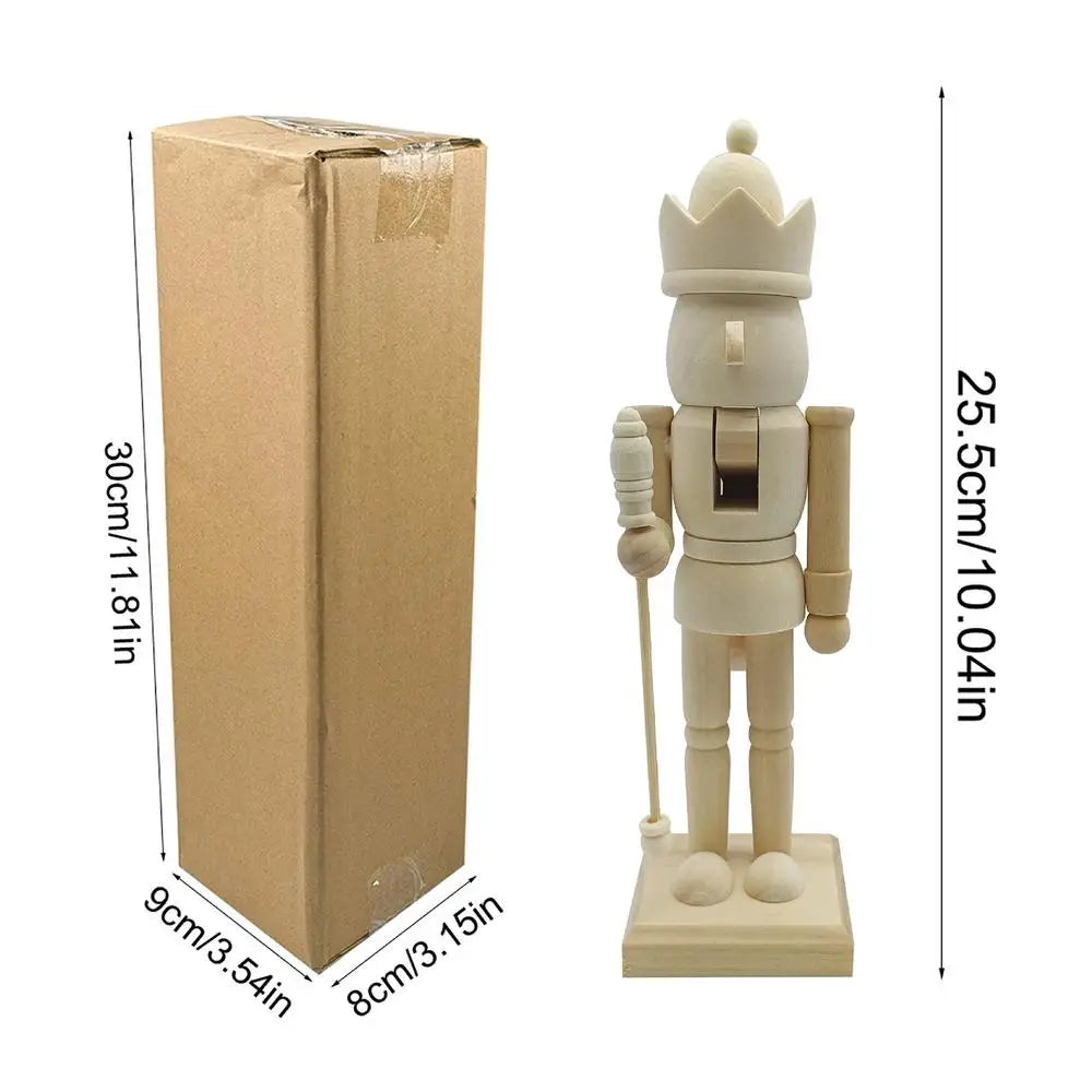 1PC Christmas Nutcracker Figurines Wooden Tabletop Ornament Wood Christmas Decorations Nutcracker Ornaments For DIY Living Room Qme B