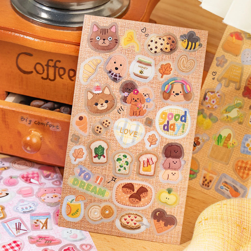 TIANZI 20 Pcs Retro Cartoon Die Cut Stickers Book Japanese Stationery for Scrapbooking Diary Handmade Decorative Supplies Qme