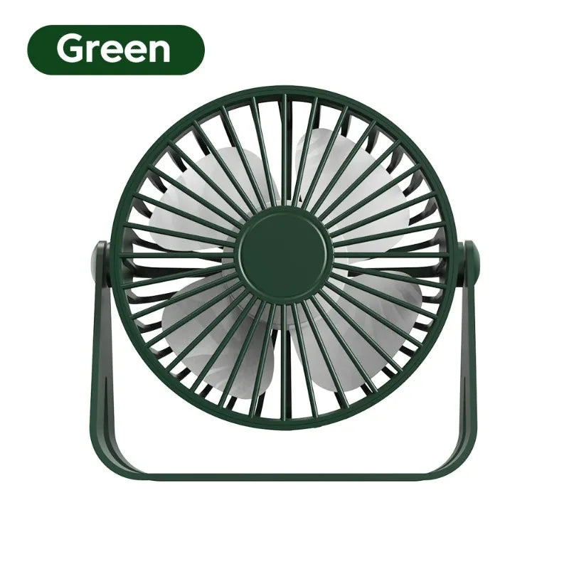 Multi-Scenario Use Mini Portable Fan USB Rechargeable Super Quiet Small Desk Fan for Bedroom Dorm Outdoor Trip Qme Green