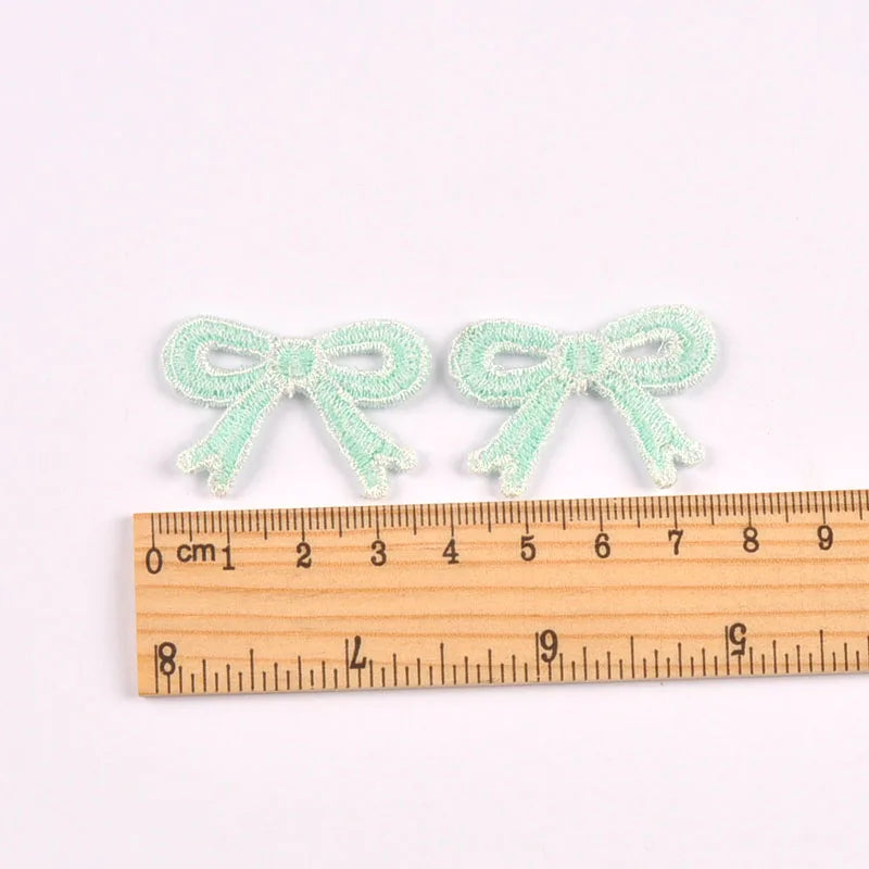 20pcs 2.6x3.6cm mixed colors Knitted bow cloth patch For Clothing Headwear Bags Decoration Sewing Accessories Patch cp4232 Qme 8