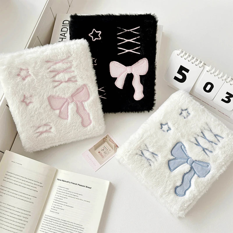 Sophisticated Ballet A6 Album Plush Bowknot Photocard Case Kpop Qme