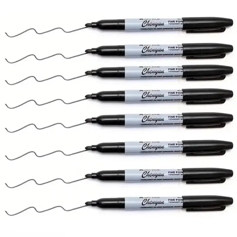 Black Permanent Marker Pens Fine Tip Waterproof Quick Drying Qme