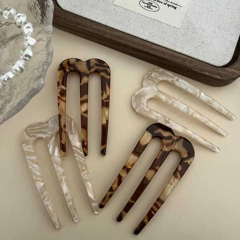 French Hair Pins Women U Shaped Forks Vintage Hairstyle Accessories Qme
