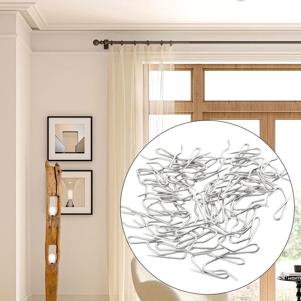 10 20 Metal Pin S Hook Curtain Shower Hanging French Pleat Pinch Home Qme 50pcs