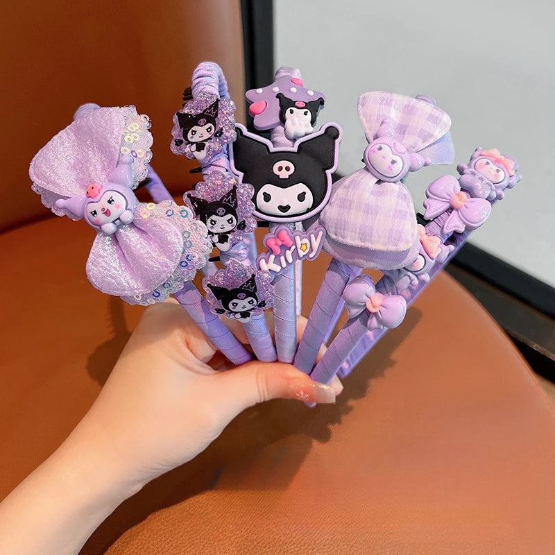 Hello Kitty Kuromi Hair Accessories Adorable Cute Headbands Versatile Qme