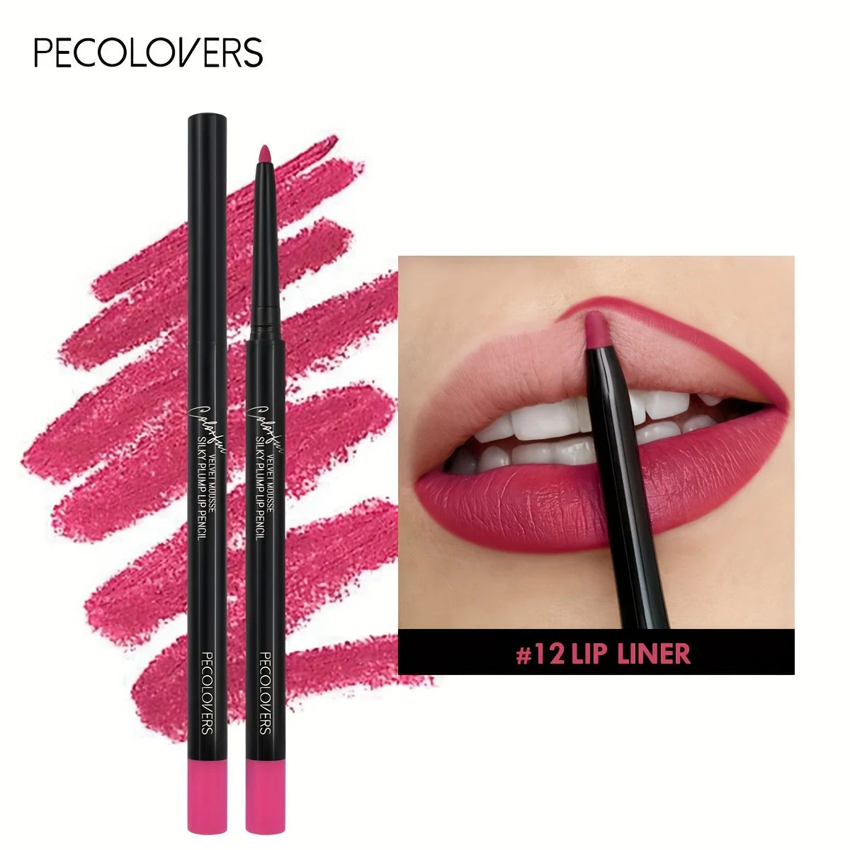 Nude Brown Lip Liner Pencil Lipstick Matte Smooth Waterproof Lipliner Qme 12