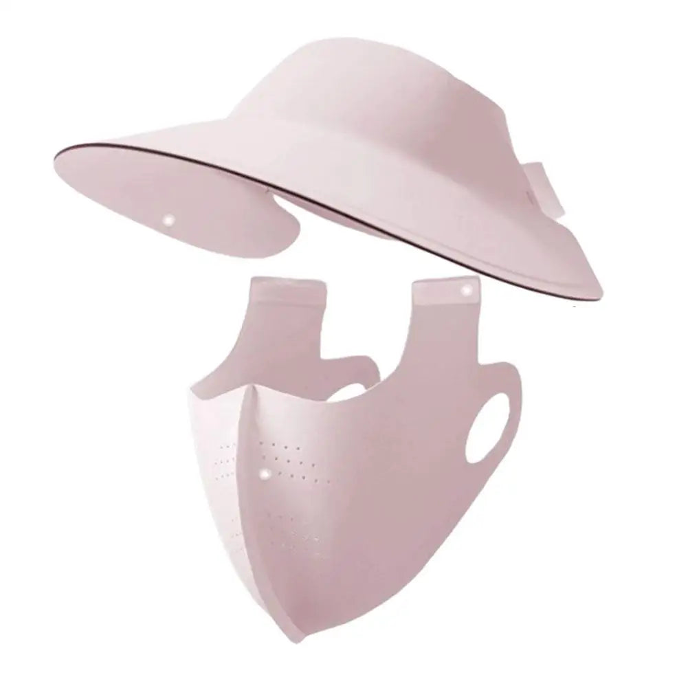 Sunscreen Face Mask Sun Visor Hat UPF 50+ Summer Cover Full Qme Pink