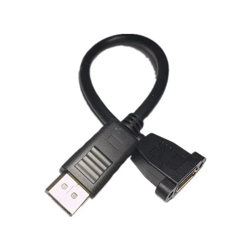 DP1.2 Male and Female Belt Ear Fixing Screws Displayport Revolution Female Extension Line Left and Right Elbows 4K Qme DP1.2 straight DP1.2 straight