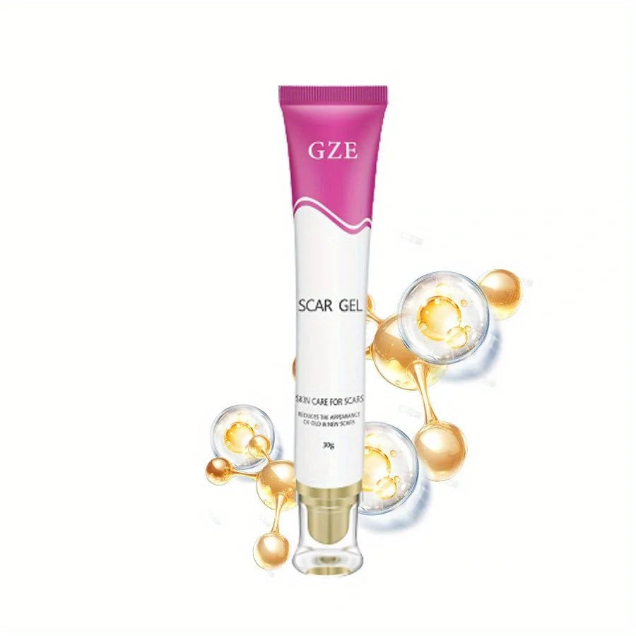 GZE Scar Care Gel Acne stretch mark Cream With Allantoin, Vitamin E, and Silicone - Non-Greasy and Fast Absorbing Qme
