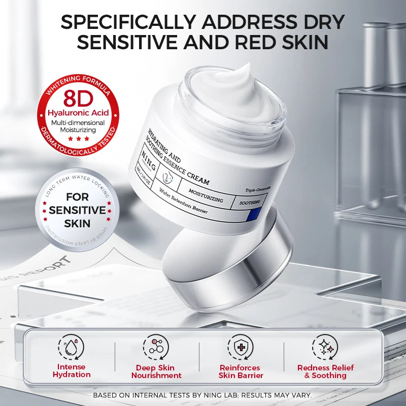 Hydrating Soothing Essence Cream Collagen Ceramides Hyaluronic Acid Qme
