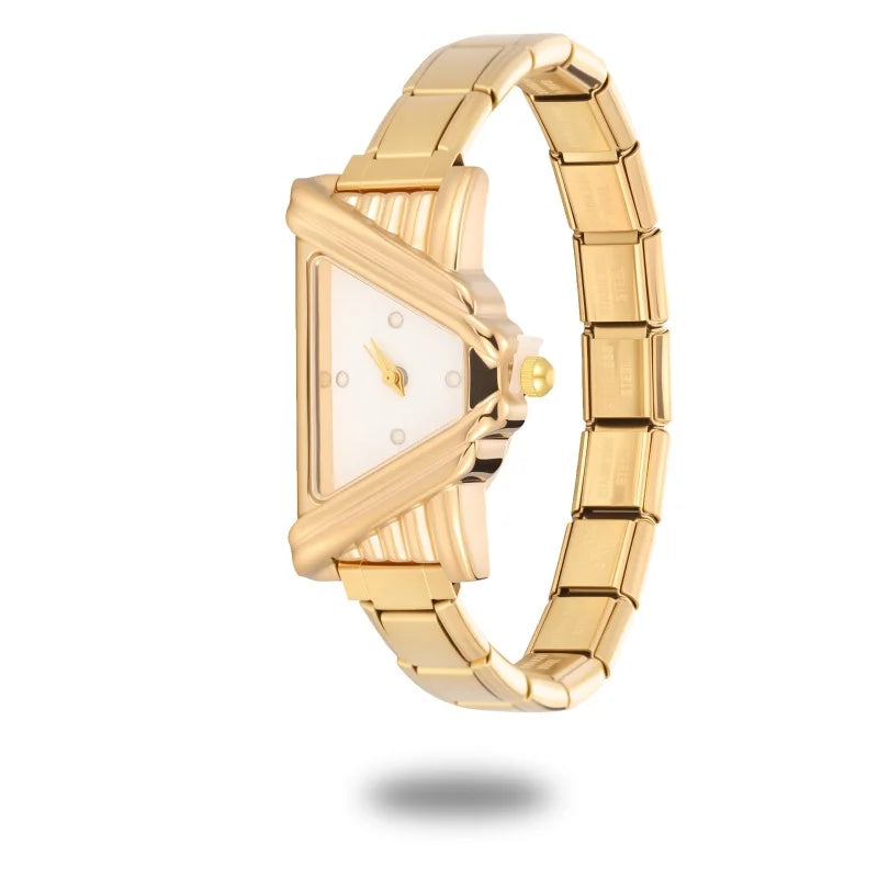 Fashion Women's Stainless Steel Square Triangle DIY High Quality Watch Bracelet Bangle Party Friend Wife Birthday Jewelry Gifts Qme Style 14