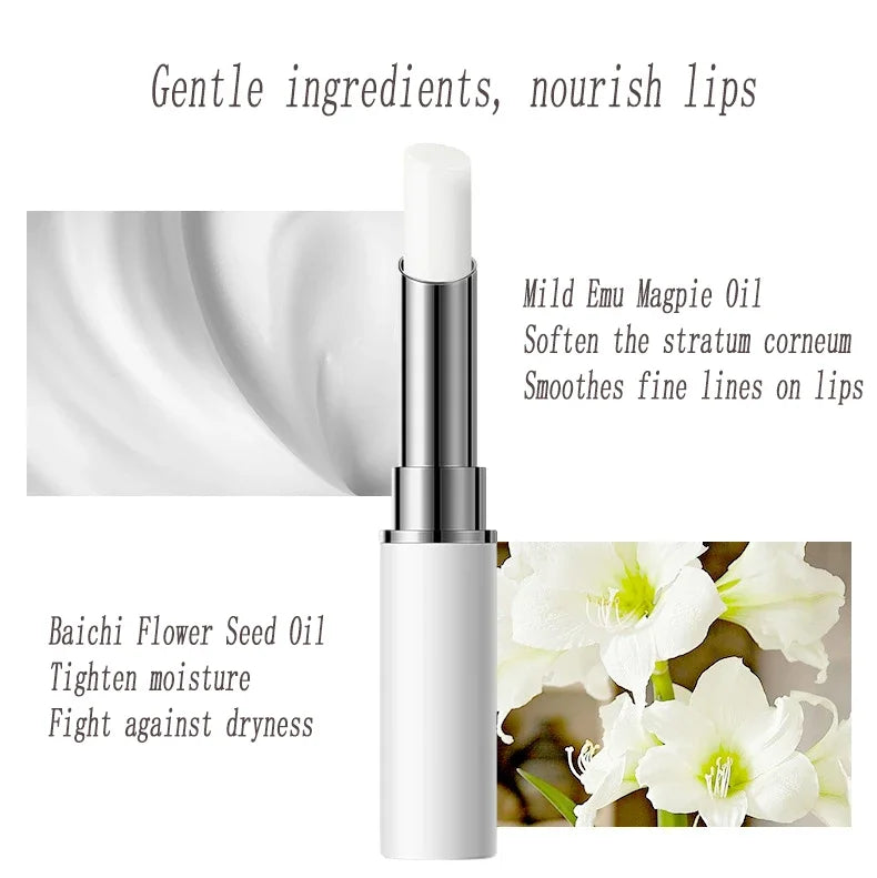 White Tube Lip Balm Moisturizing Colorless Long-Lasting Natural Lipstick Lip Care Makeup Cosmetics Qme