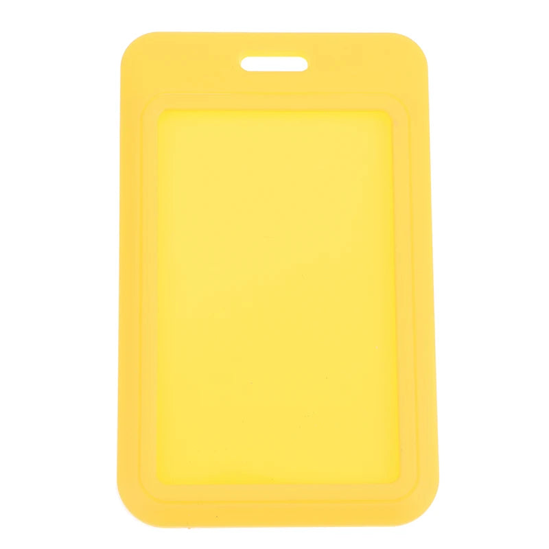 Two-sided Credit Card Cover Hard Plastic Badge Holders Slot Event Qme Yellow