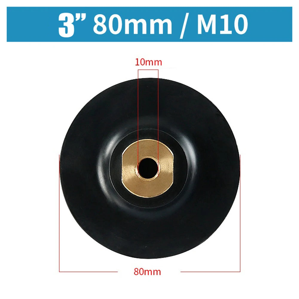 1pc Rubber Backing Pad M10 For M14 Thread Sanding Disc Hook& Loop Polishing Backer Plate For Angle Grinder Buffing Pads Qme 3Inch M10