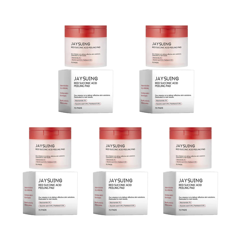 70pcs Red Succinic Acid Peeling Pads Gentle Exfoliation Soothing Moisturizing Delicate Smooth Skin Panthenol Facial Peeling Pads Qme 350pads Boxed