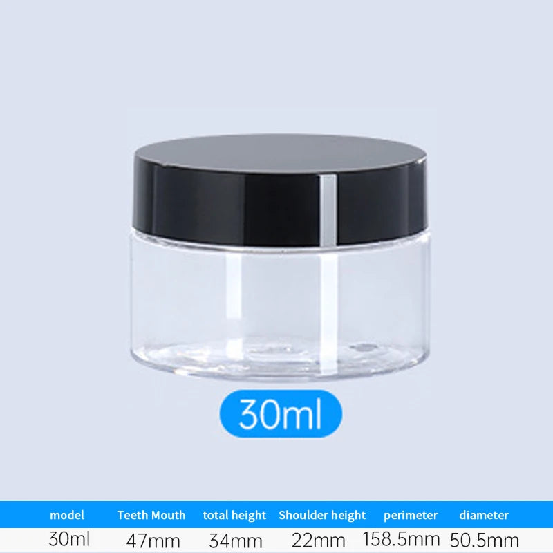Travel Face Cream Jar Empty Plastic Cosmetic Makeup Bottle Qme 30ml Black
