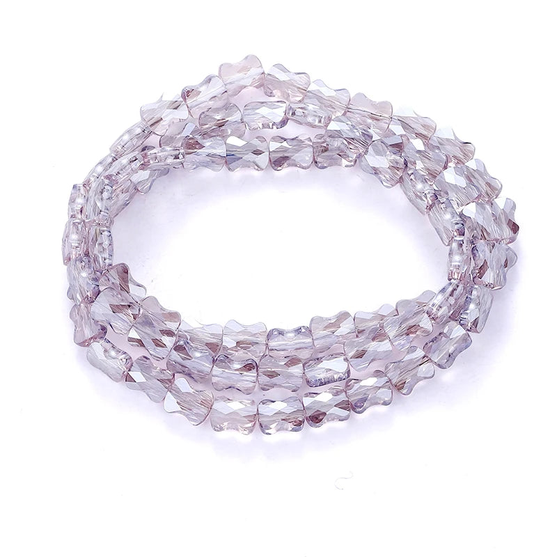 Bamboo Glass Beads AB Color Faceted Flat Curved Waist Column Crystal Loose Spacer Bead for DIY Crafts Earring Bracelet Jewelry Qme Color 9 8x11mm-60pcs